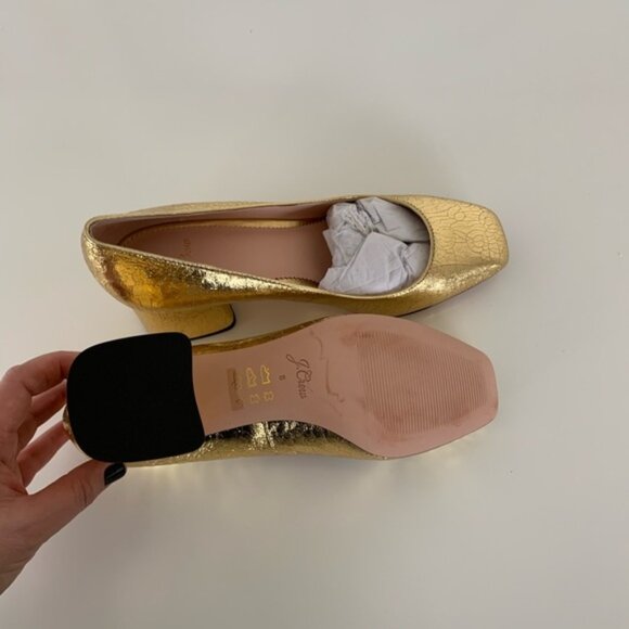 J. Crew Celia Pump- cracked gold size 8--worn once - Picture 2 of 3